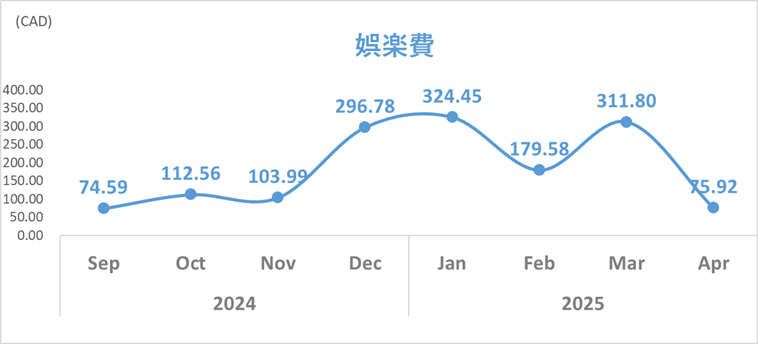 202504娯楽費トレンドグラフ