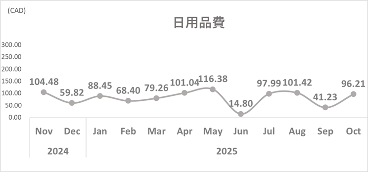 家計簿トレンド_2025年10月_日用品費